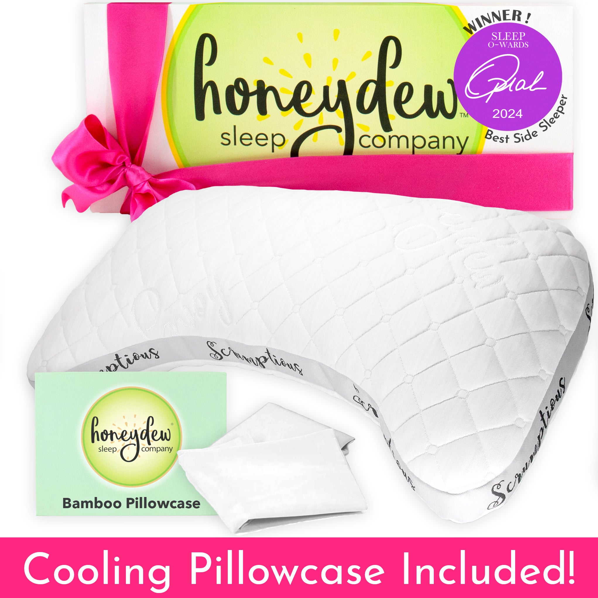 The Scrumptious Side Sleeper Pillow with Cooling Organic Pillowcase