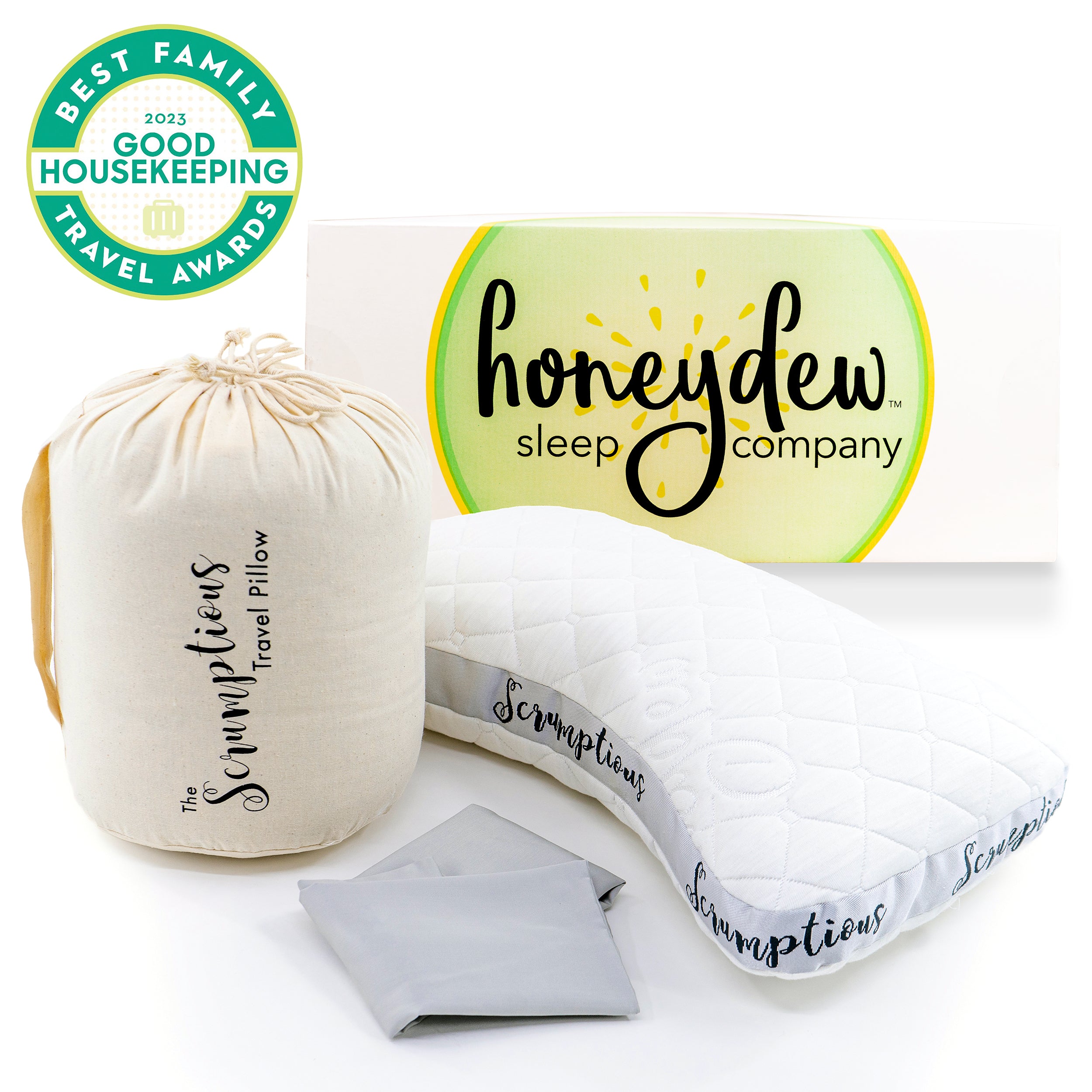 The Scrumptious Side Pillow with Cooling Organic Pillowcase Honeydew